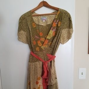 Silk Anthropologie wrap dress